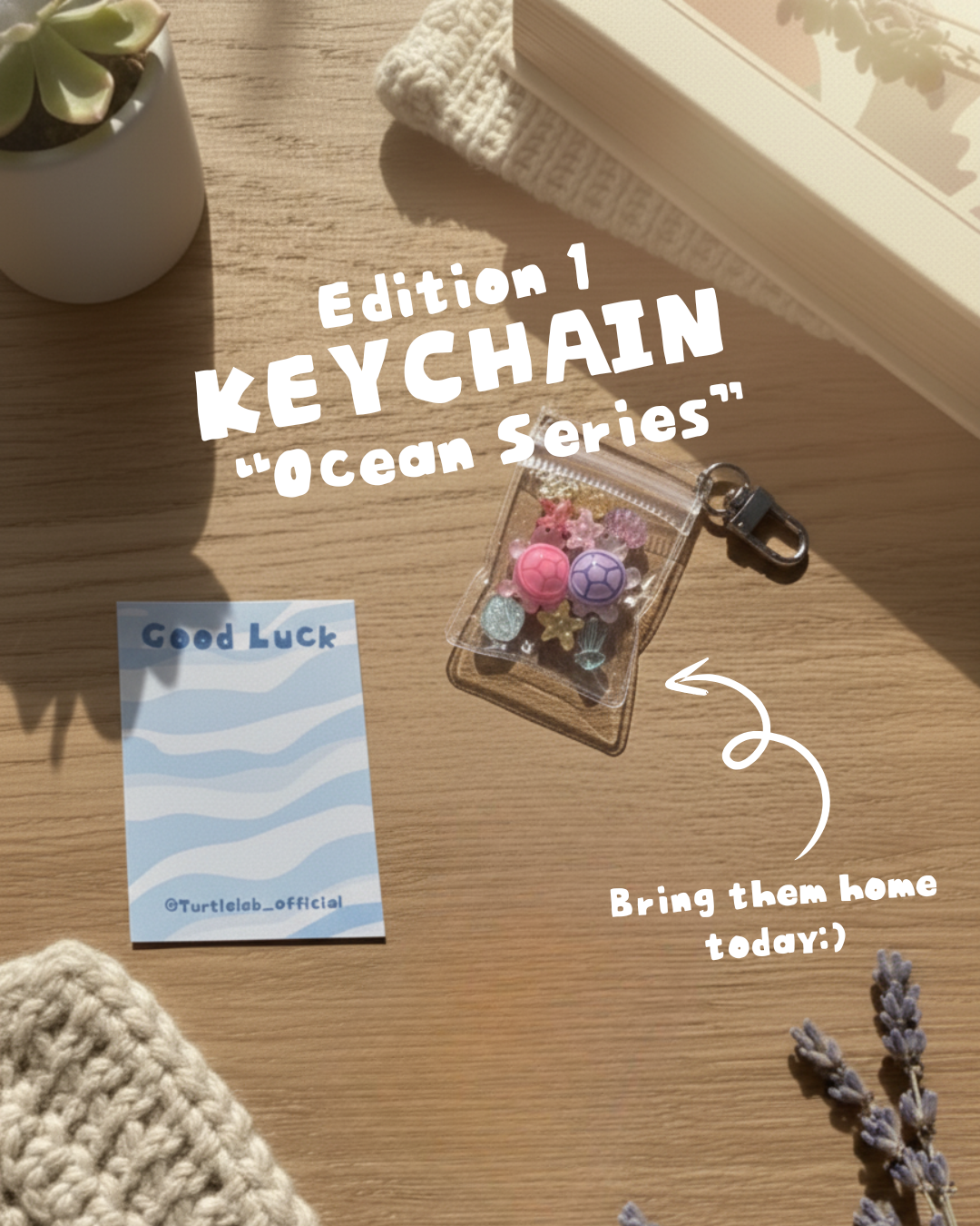 Mini Cute Turtle Keychain - Ocean Edition